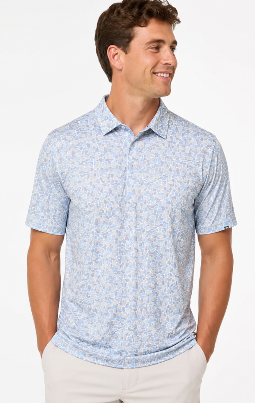 New Southern Shirt Hunters Hideaway Camo Performance Polo Shirt Size Large